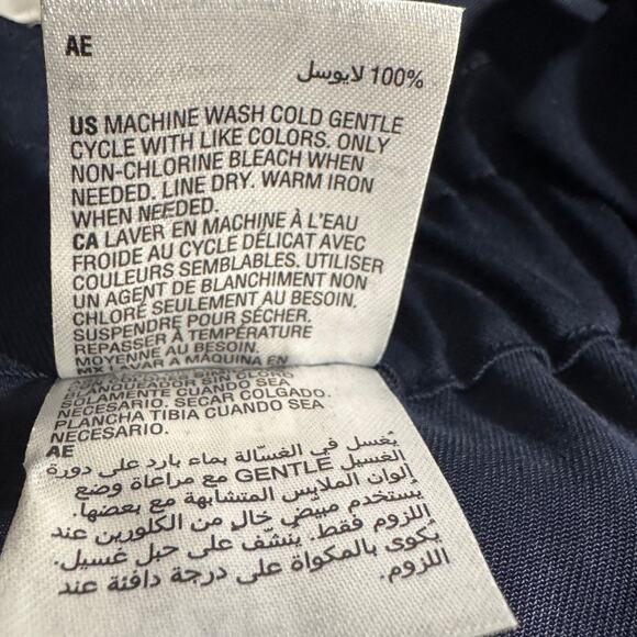 Bar III Womens Pants Size XL Blue Paper Bag Waist Tapered Leg Rolled Cuff Navy - Picture 7 of 13